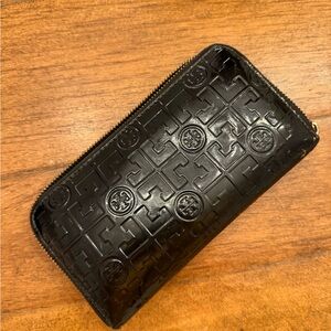 Tory Burch Black Embossed Wallet